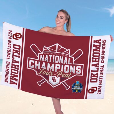 Oklahoma Sooners Womens Softball Rectangle Beach Towel WBT1081